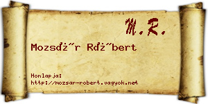 Mozsár Róbert névjegykártya